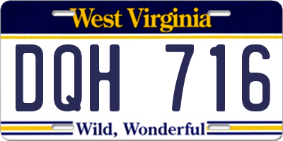 WV license plate DQH716