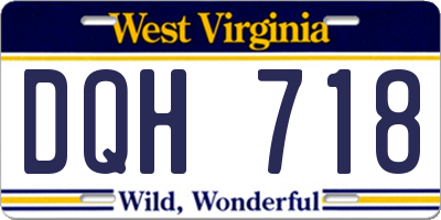 WV license plate DQH718