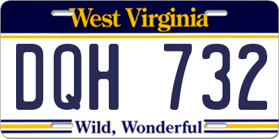 WV license plate DQH732