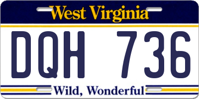 WV license plate DQH736