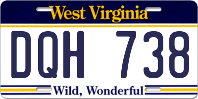 WV license plate DQH738
