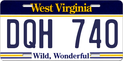WV license plate DQH740