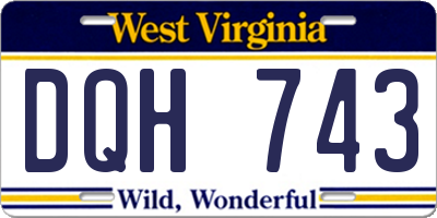 WV license plate DQH743