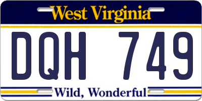 WV license plate DQH749