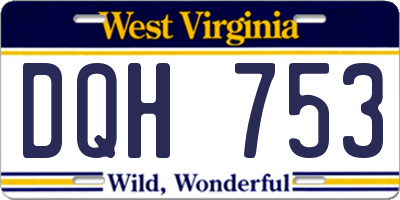 WV license plate DQH753