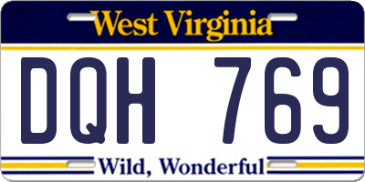 WV license plate DQH769
