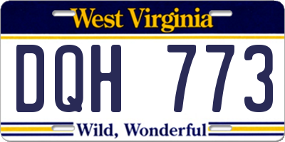 WV license plate DQH773