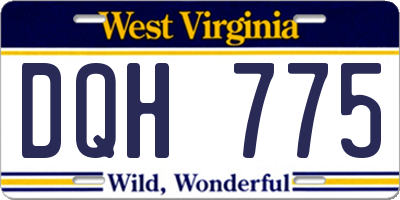 WV license plate DQH775