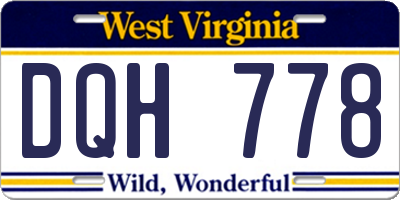 WV license plate DQH778