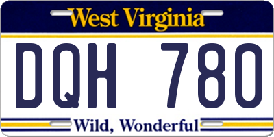 WV license plate DQH780
