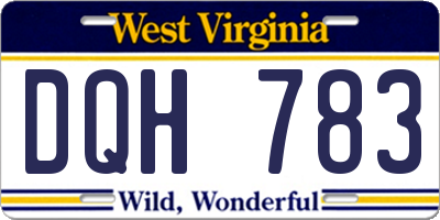 WV license plate DQH783