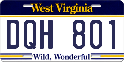 WV license plate DQH801