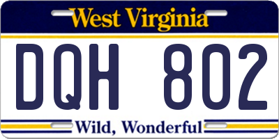 WV license plate DQH802