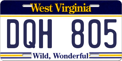 WV license plate DQH805
