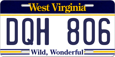 WV license plate DQH806