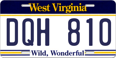 WV license plate DQH810
