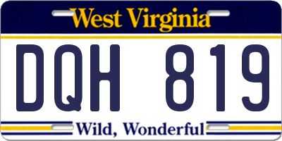 WV license plate DQH819