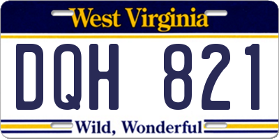 WV license plate DQH821