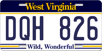 WV license plate DQH826