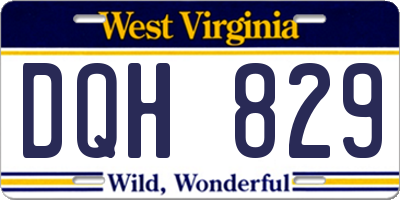 WV license plate DQH829