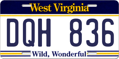 WV license plate DQH836