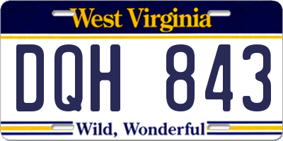 WV license plate DQH843