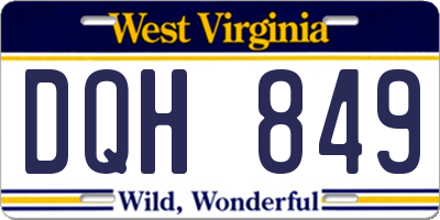 WV license plate DQH849