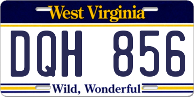 WV license plate DQH856