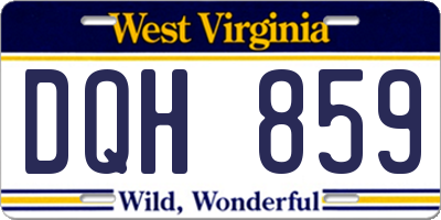 WV license plate DQH859