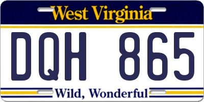 WV license plate DQH865