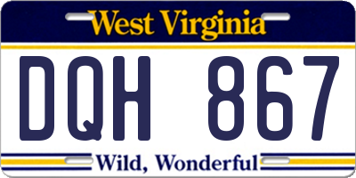 WV license plate DQH867