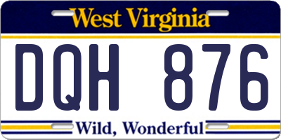 WV license plate DQH876