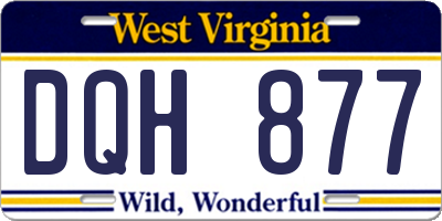 WV license plate DQH877
