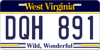 WV license plate DQH891
