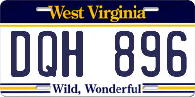 WV license plate DQH896
