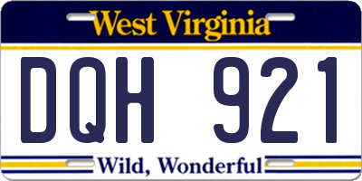 WV license plate DQH921