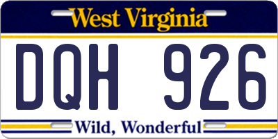 WV license plate DQH926