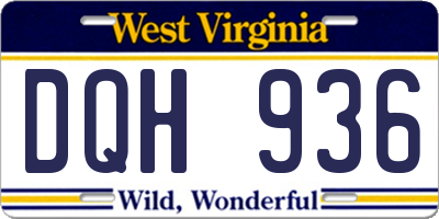 WV license plate DQH936