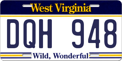 WV license plate DQH948