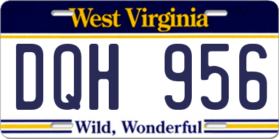 WV license plate DQH956