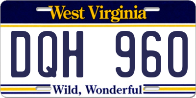 WV license plate DQH960
