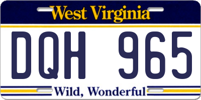 WV license plate DQH965