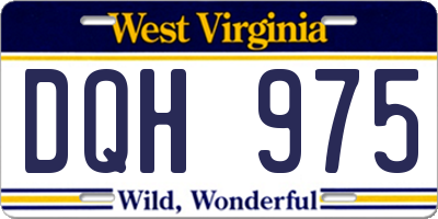 WV license plate DQH975