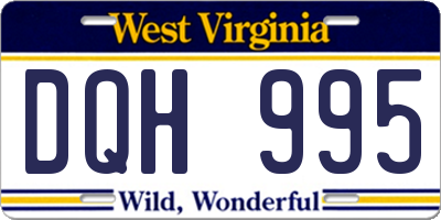 WV license plate DQH995