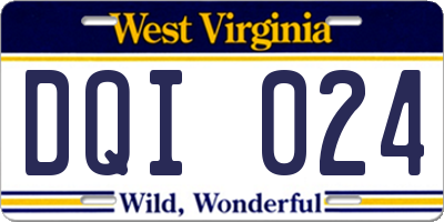 WV license plate DQI024