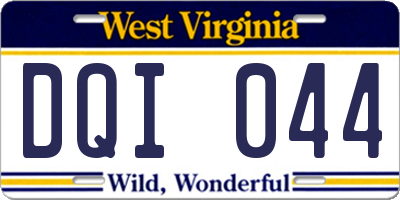 WV license plate DQI044