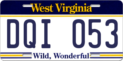 WV license plate DQI053