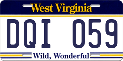 WV license plate DQI059
