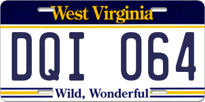 WV license plate DQI064