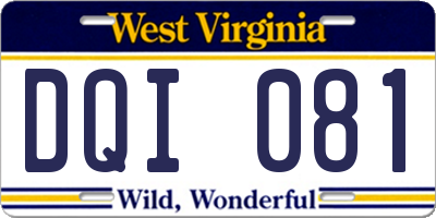 WV license plate DQI081